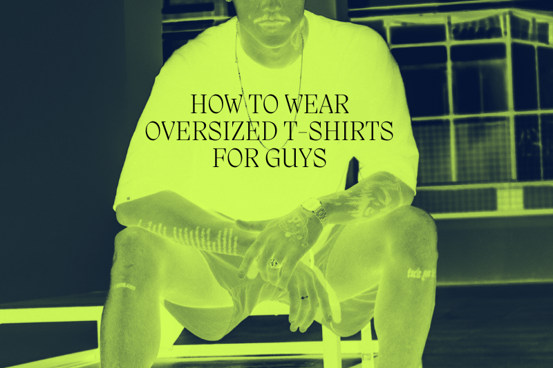 Man wearing an oversized t-shirt paired with Shorts and sneakers