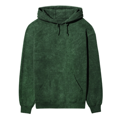 Acid Wash Plain Bottle Green Hoodie