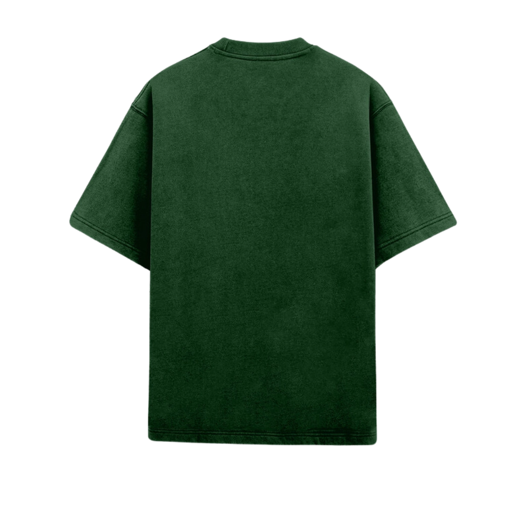 Acid Wash Plain Bottle Green - Oversized