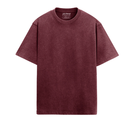 Acid Wash Plain Maroon - Oversized