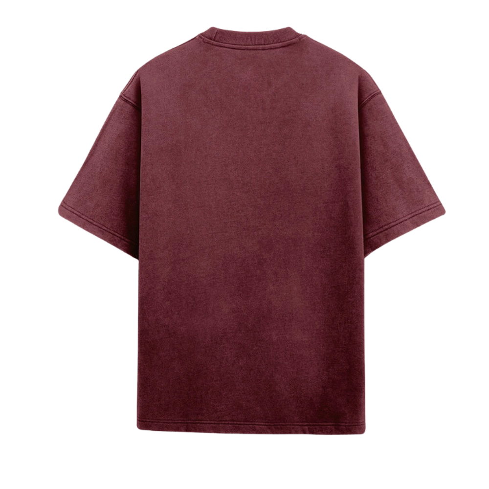 Acid Wash Plain Maroon - Oversized