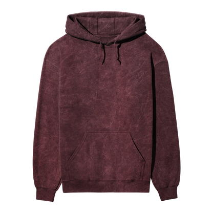 Acid Wash Plain Maroon Hoodie