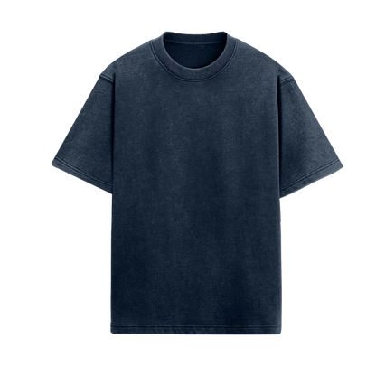 Acid Wash Plain Navy Blue - Oversized