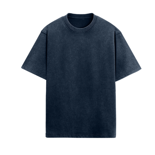 Acid Wash Plain Navy Blue - Oversized