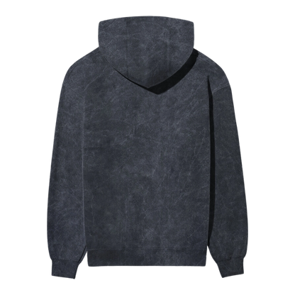 Acid Wash Plain Navy Blue Hoodie