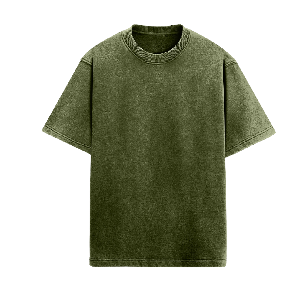 Acid Wash Plain Olive Green - Oversized