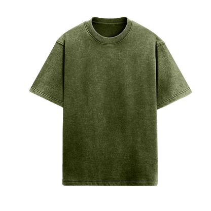 Acid Wash Plain Olive Green - Oversized