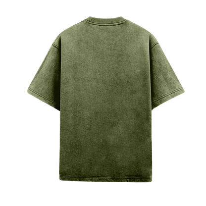 Acid Wash Plain Olive Green - Oversized