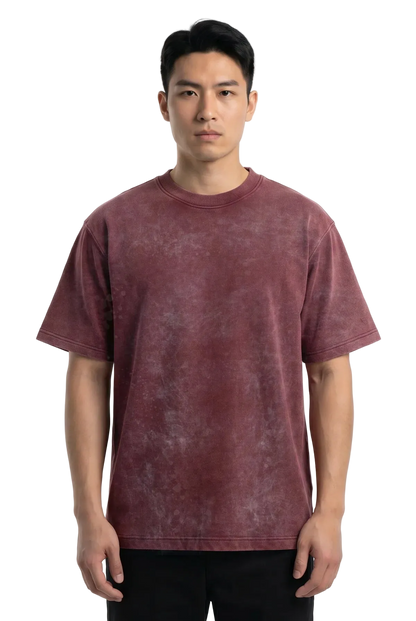 Acid Wash Plain Maroon - Oversized