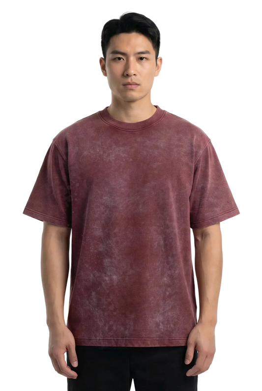 Acid Wash Plain Maroon - Oversized