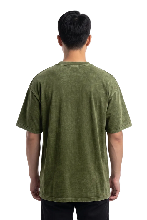 Acid Wash Plain Olive Green